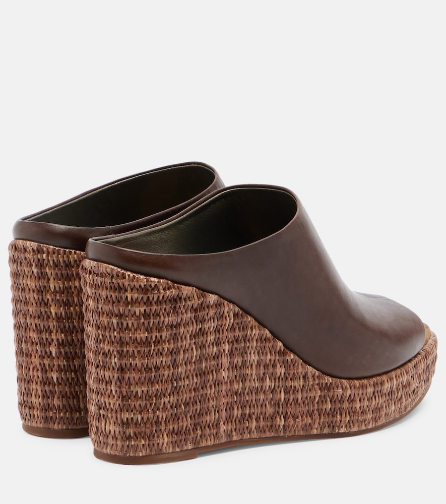 Brunello Cucinelli Leather espadrille wedges - Brown High Espadrilles