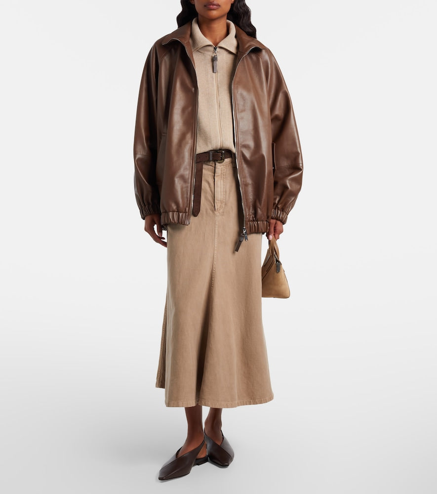 Brunello Cucinelli Leather slingback flats in Brown - Ballerina Flats