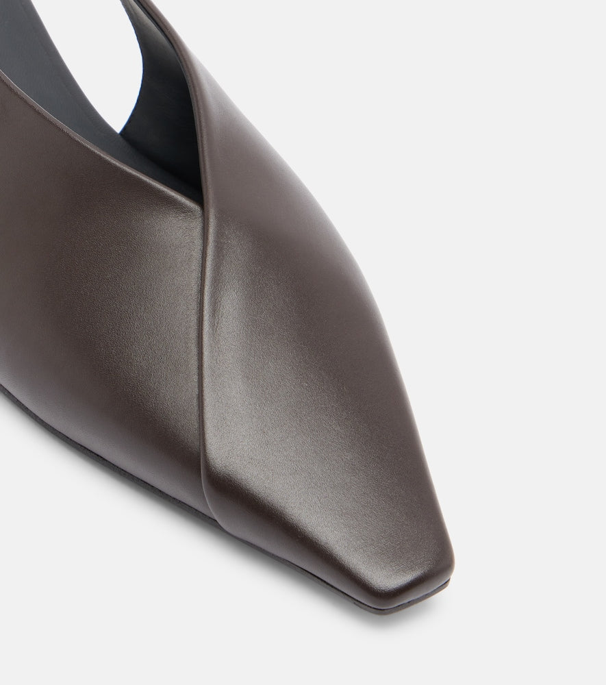 Brunello Cucinelli Leather slingback flats in Brown - Ballerina Flats
