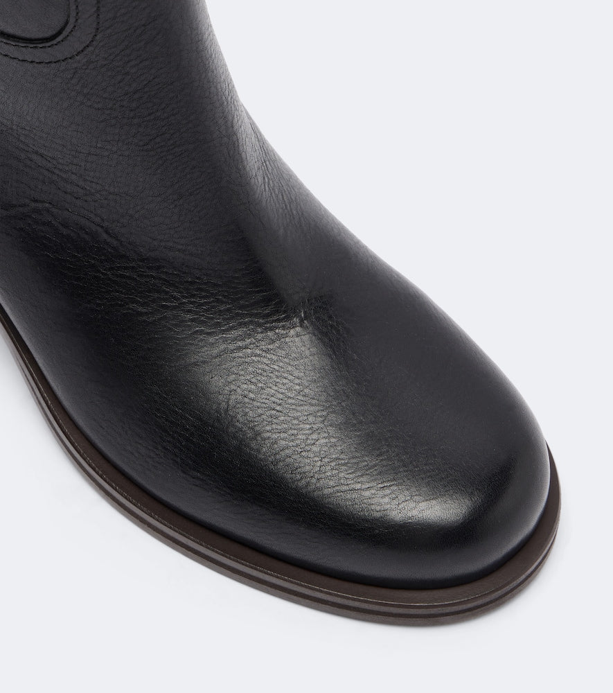 Black Brunello Cucinelli Monili leather ankle boots - Mid Heels