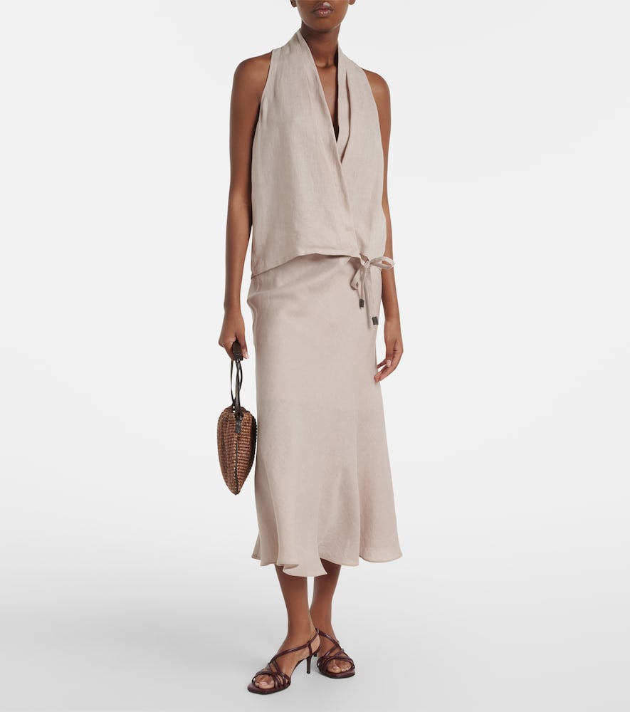 Brunello Cucinelli Monili leather slingback sandals in Burgundy - Heeled Sandals