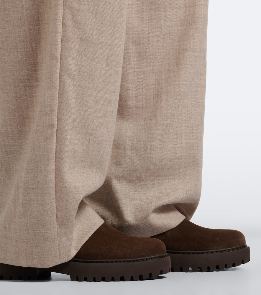Brunello Cucinelli Monili suede Chelsea boots - Brown Flat Boots