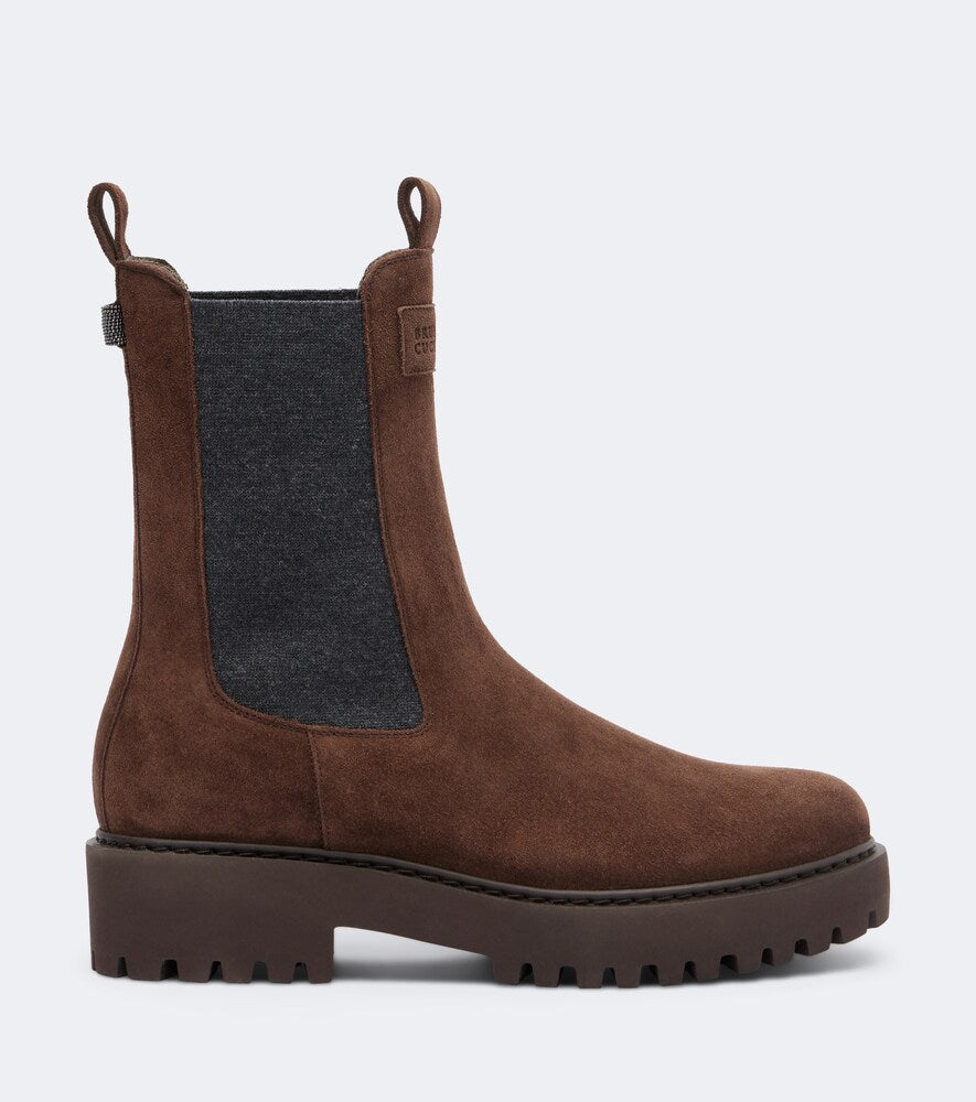 Brunello Cucinelli Monili suede Chelsea boots - Brown Flat Boots