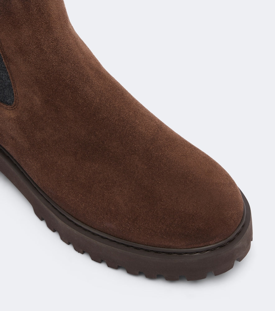 Brunello Cucinelli Monili suede Chelsea boots - Brown Flat Boots