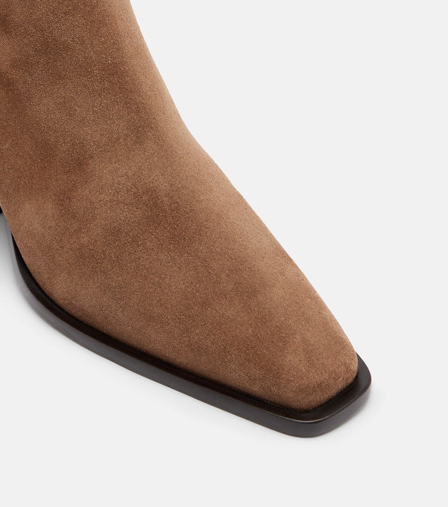 Brunello Cucinelli Monili suede Chelsea boots (Brown) - Mid Heel Boots
