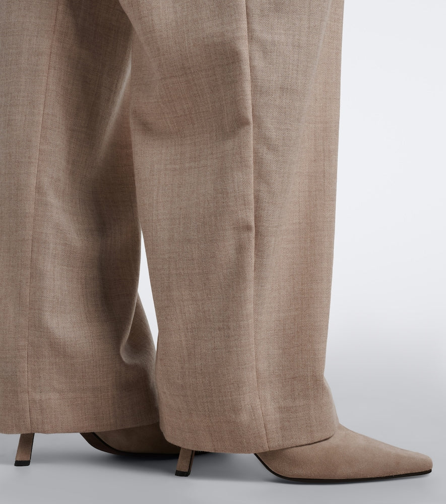 Brunello Cucinelli Monili suede ankle boots (Beige) - Mid Heels
