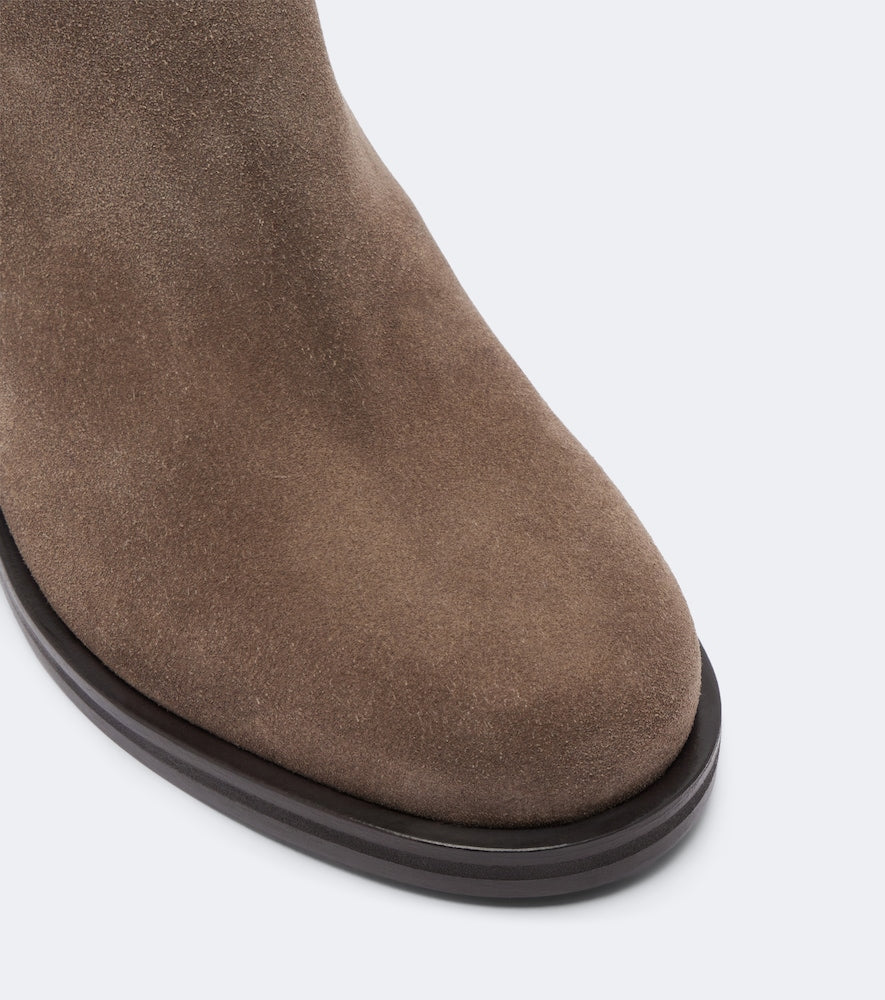 Brunello Cucinelli Monili suede ankle boots (Brown) - Mid Heels
