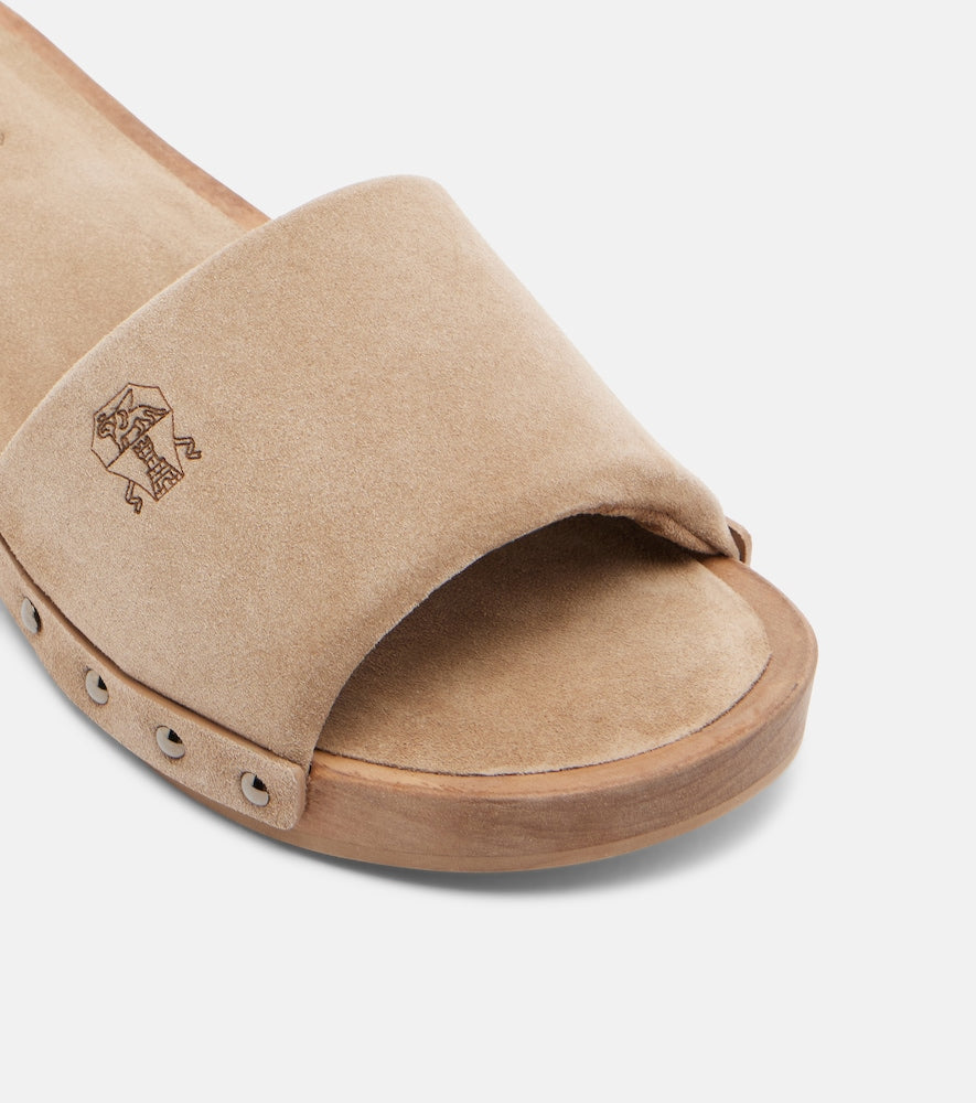 Brunello Cucinelli Suede clogs - Beige Mules