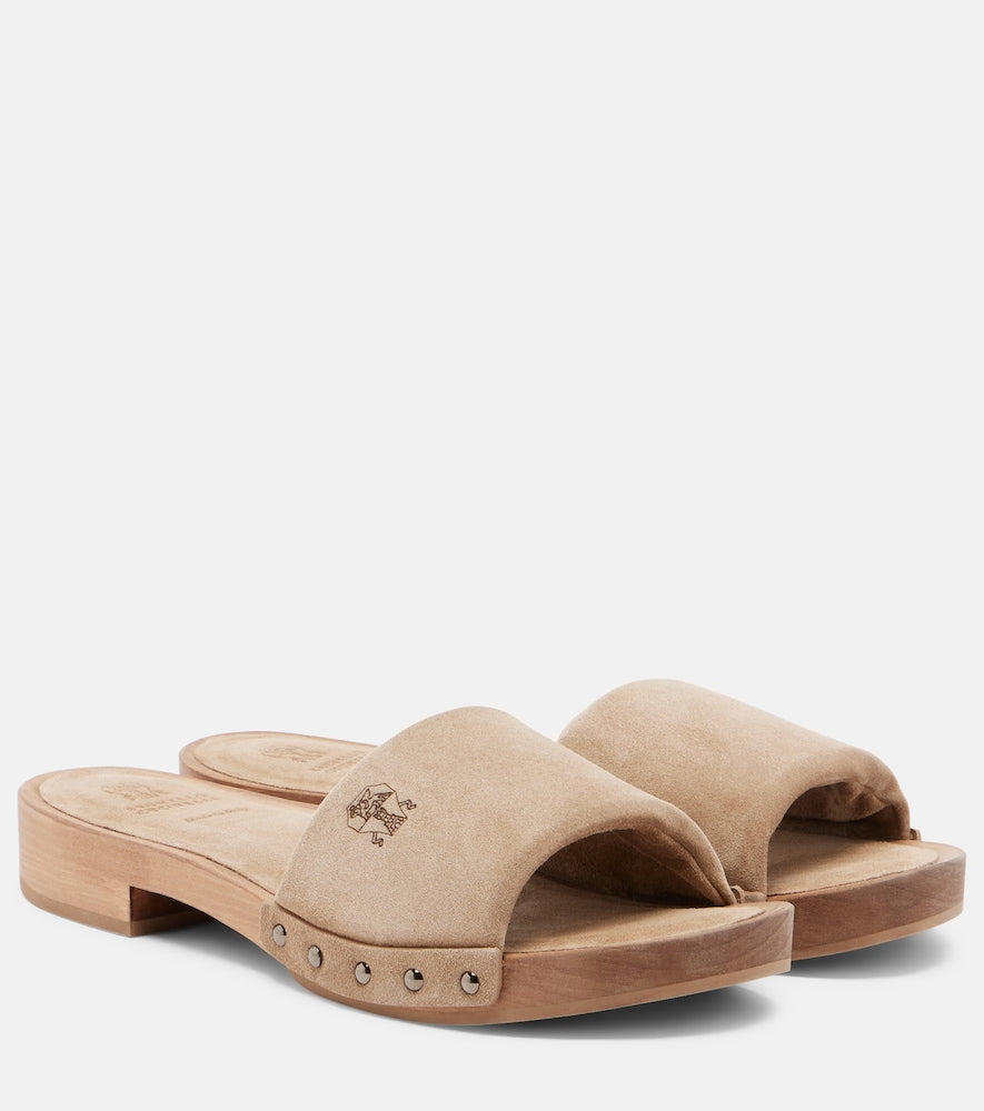 Brunello Cucinelli Suede clogs - Beige Mules