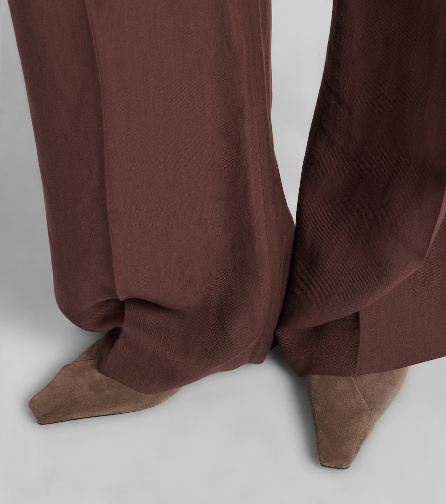 Brown Brunello Cucinelli Suede slingback pumps - Mid Heel Pumps