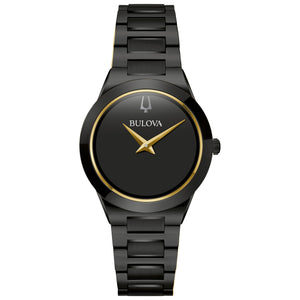 Bulova Millennia Black Dial Black Ion-Plated Stainless Steel Bracelet 32mm - 98L314