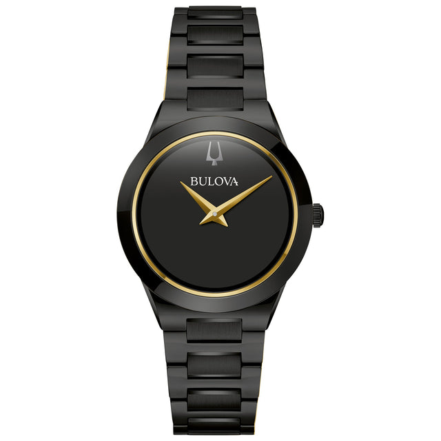 Bulova Millennia Black Dial Black Ion-Plated Stainless Steel Bracelet 32mm - 98L314
