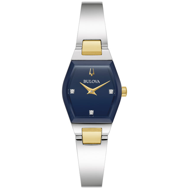 Bulova Modern Gemini Diamond Blue Dial and Two-Tone Bangle Bracelet Watch | 22.5mm | 98P218
