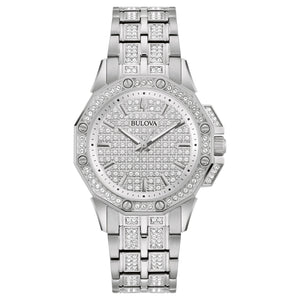 Bulova Octava Crystal-Set Stainless Steel Bracelet Watch | 34mm | 96L305