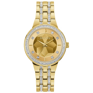 Bulova Phantom Crystal Gold-Tone Stainless Steel Watch 32.5mm - 97L176