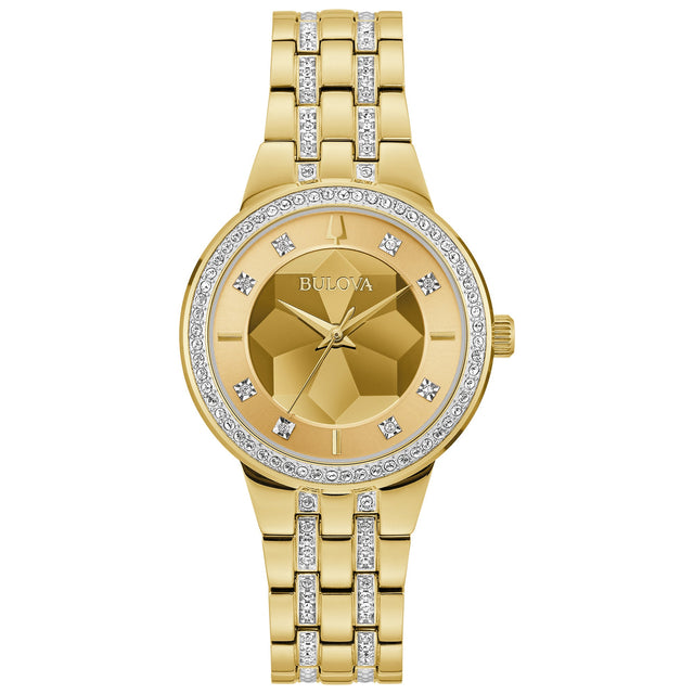 Bulova Phantom Crystal Gold-Tone Stainless Steel Watch 32.5mm - 97L176