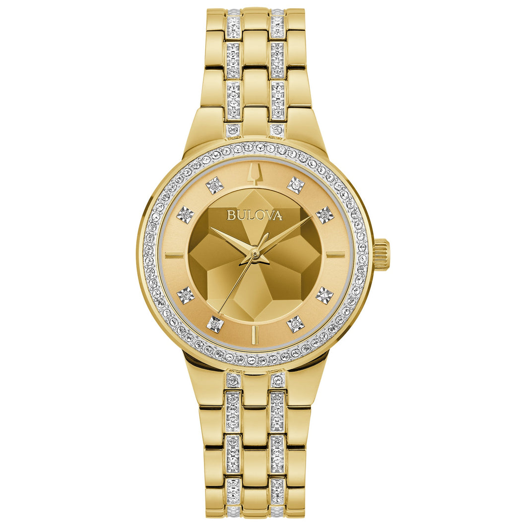 Bulova Phantom Crystal Gold-Tone Stainless Steel Watch 32.5mm - 97L176