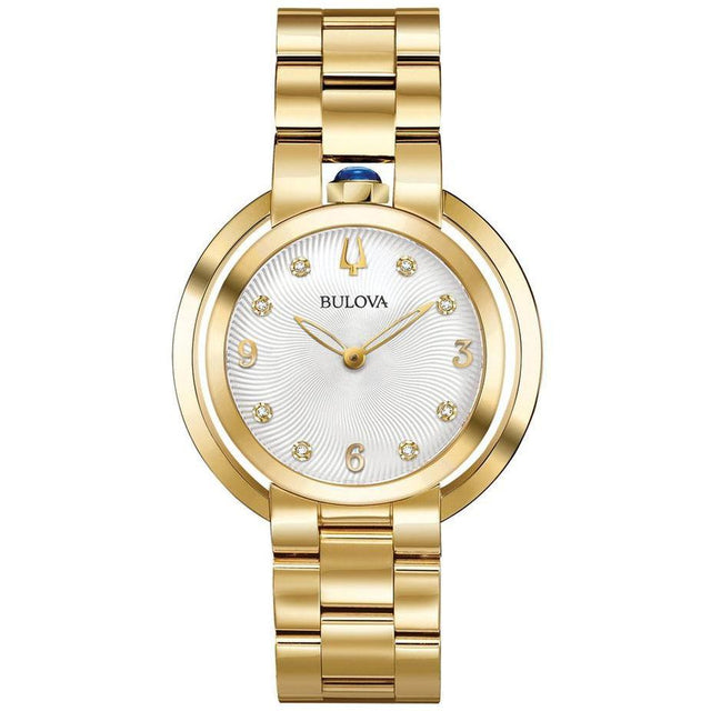 Bulova Rubaiyat Diamond Yellow Gold-Tone Stainless Steel Watch | 35mm | 97P125