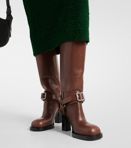 Burberry 100 leather knee-high boots