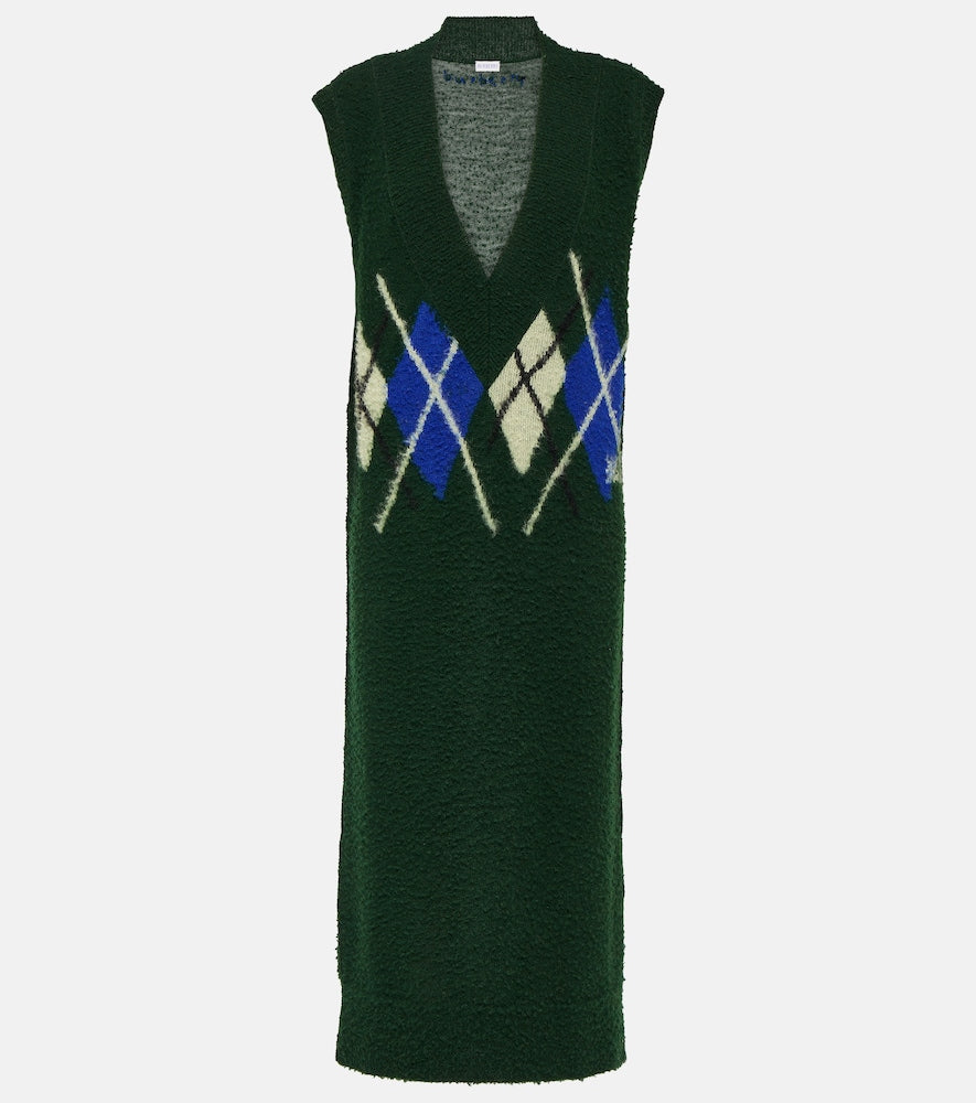 Burberry Argyle wool maxi dress. Burberry菱格纹羊毛长裙