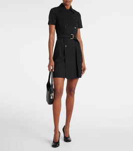 Burberry Belted wool twill shirt dress