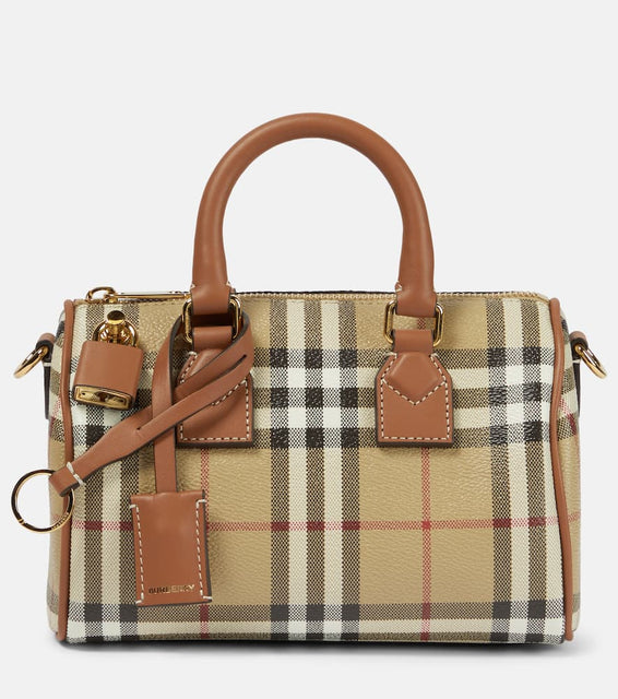 Burberry Burberry Check Mini canvas tote bag. Shop Burberry Top-Handle Bags for women now.