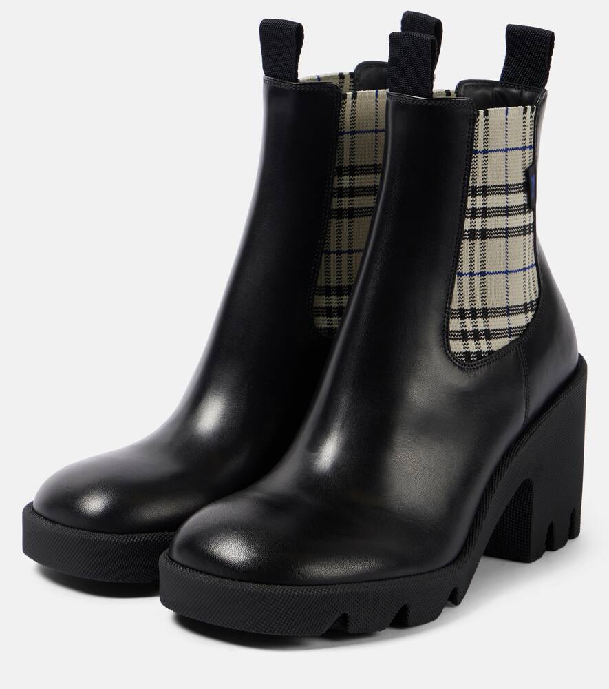 Burberry Burberry Check leather Chelsea boots