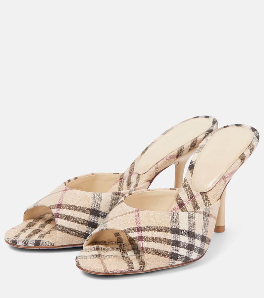 Burberry Burberry Check leather-lined mules