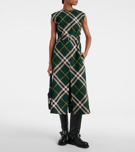 Burberry Burberry Check wool midi dress