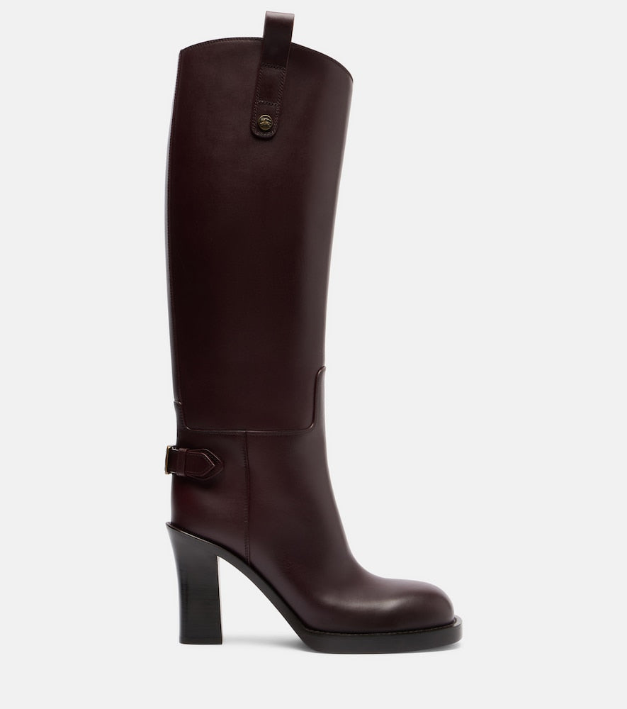 Burberry Cavalier 85 leather knee-high boots
