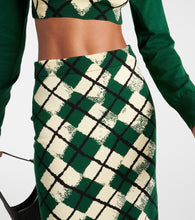 Burberry Checked cotton midi skirt