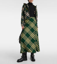 Burberry Checked high-rise wool midi skirt