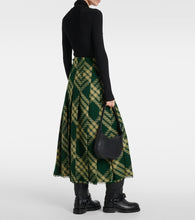 Burberry Checked high-rise wool midi skirt