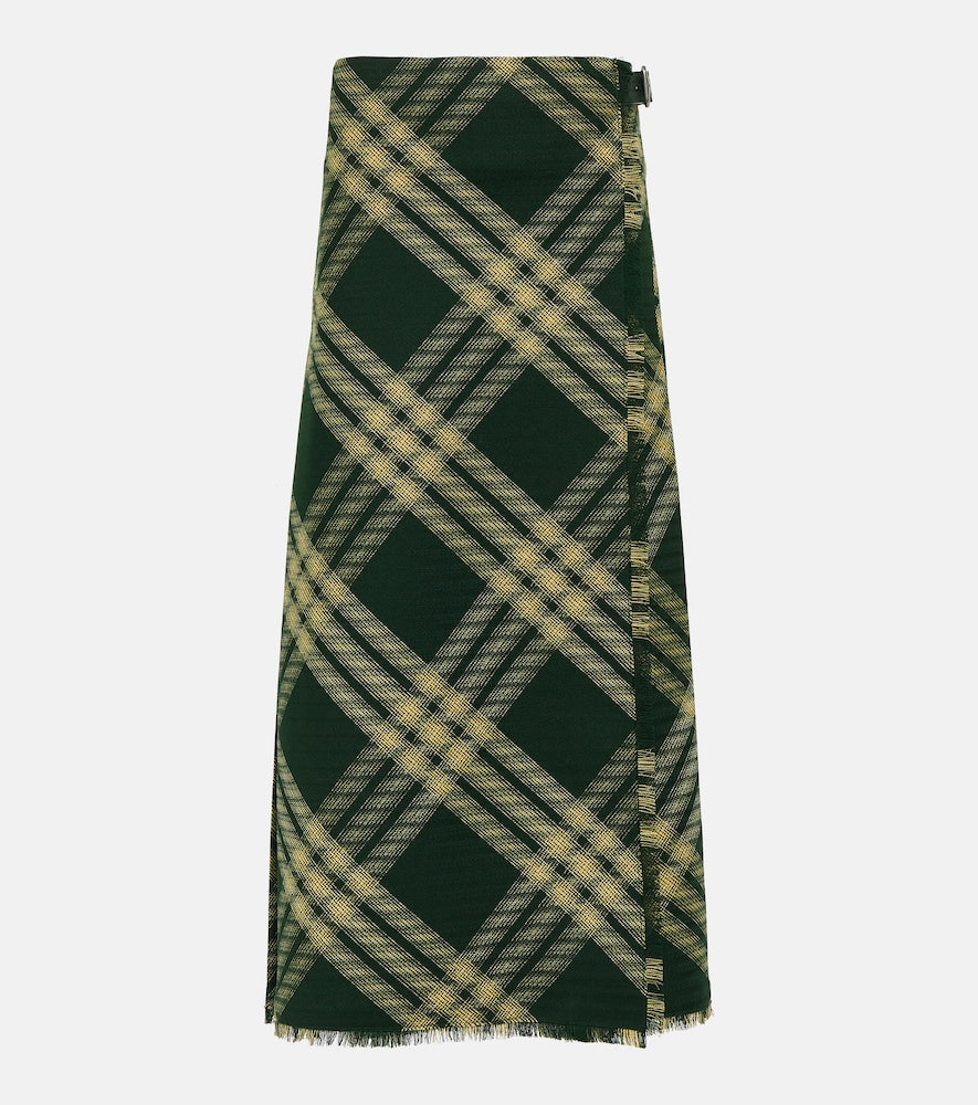Burberry Checked high-rise wool midi skirt - Burberry 格纹高腰羊毛中长裙