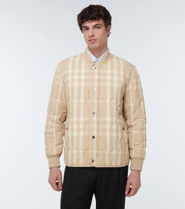 Burberry Checked quilted bomber jacket