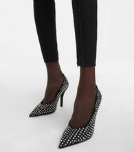 Burberry Crystal-embellished suede pumps