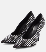Burberry Crystal-embellished suede pumps