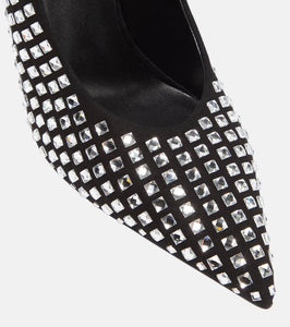 Burberry Crystal-embellished suede pumps