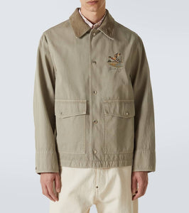 Burberry Embroidered cotton twill field jacket