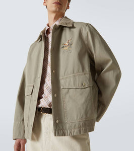 Burberry Embroidered cotton twill field jacket