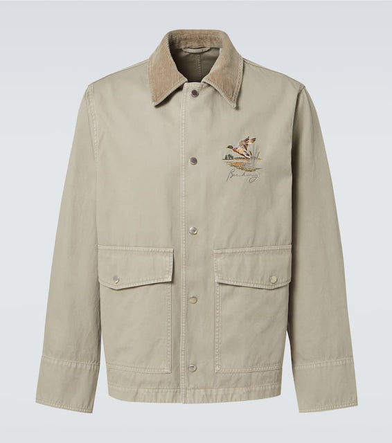 Burberry Embroidered cotton twill field jacket