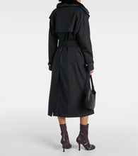 Burberry Faux fur-trimmed cotton-blend trench coat
