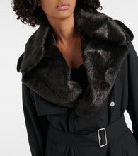 Burberry Faux fur-trimmed cotton-blend trench coat