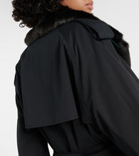 Burberry Faux fur-trimmed cotton-blend trench coat