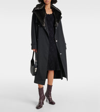 Burberry Faux fur-trimmed cotton-blend trench coat