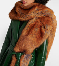 Burberry Faux fur-trimmed leather coat