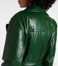 Burberry Faux fur-trimmed leather coat