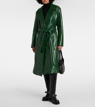 Burberry Faux fur-trimmed leather coat