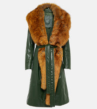 Burberry Faux fur-trimmed leather coat - Burberry仿毛皮饰边皮大衣