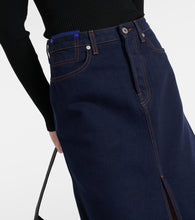 Burberry High-rise denim midi skirt